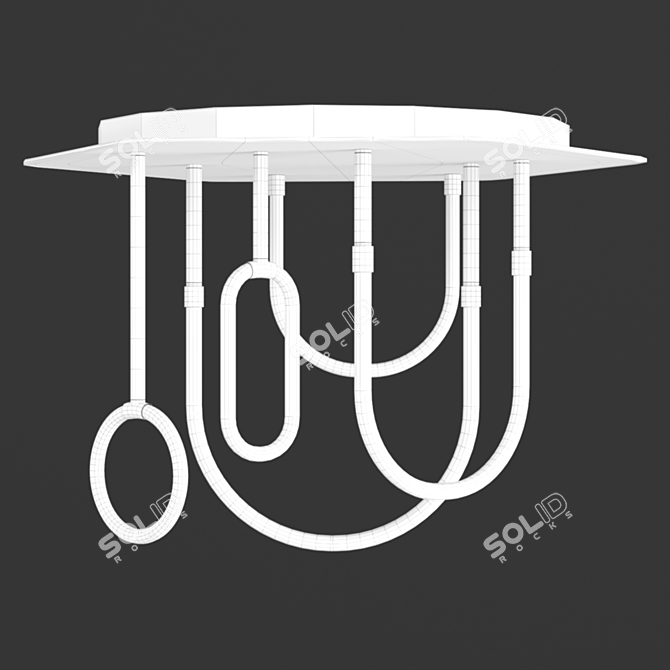 Valencia LED Ring Ceiling Chandelier 3D model image 2