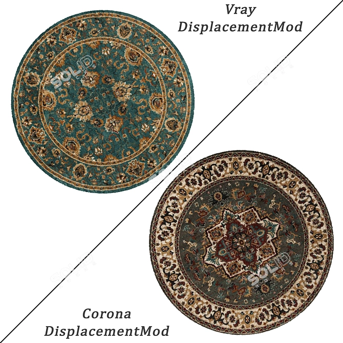 Round Carpets Set: Versatile and Realistic 3D model image 2