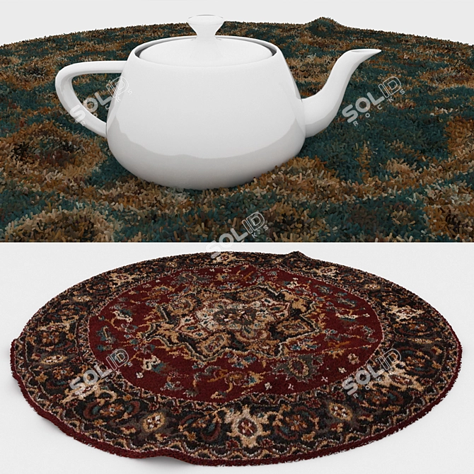 Round Carpets Set: Versatile and Realistic 3D model image 3