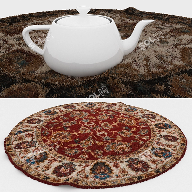 Round Rug Set: Versatile and Stylish 3D model image 3