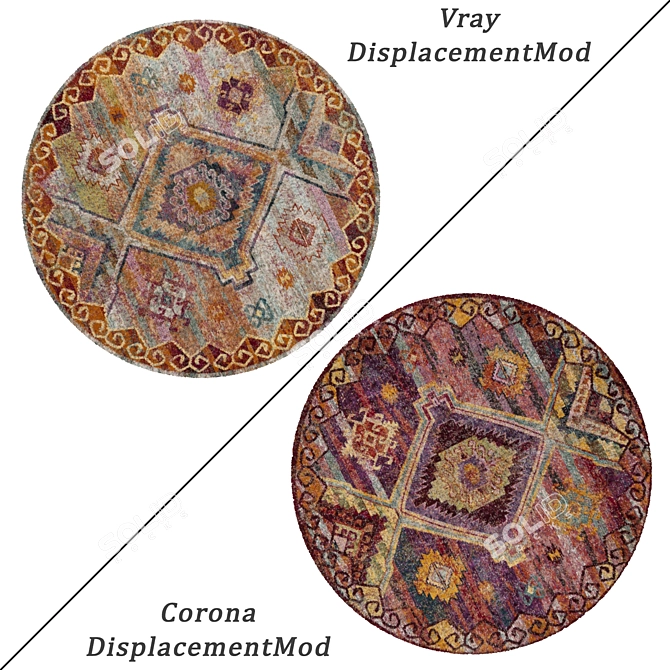 Versatile Round Carpets Set 3D model image 2