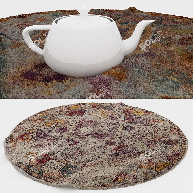 Versatile Round Carpets Set 3D model image 3
