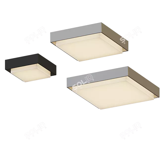 Ridge Square Outdoor LED Light 3D model image 1