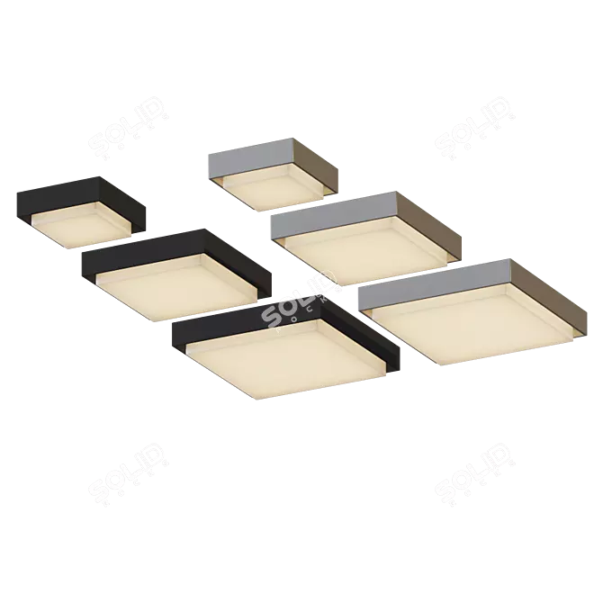 Ridge Square Outdoor LED Light 3D model image 2