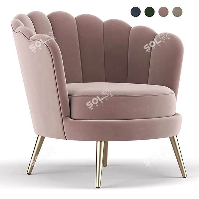 Elegant Demers Barrel Chair 3D model image 1