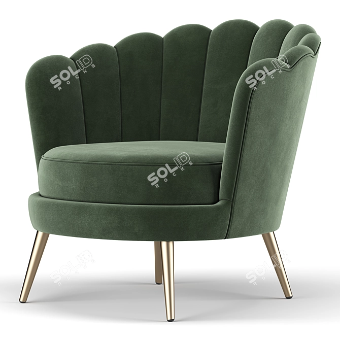 Elegant Demers Barrel Chair 3D model image 4