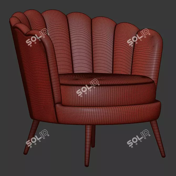 Elegant Demers Barrel Chair 3D model image 5