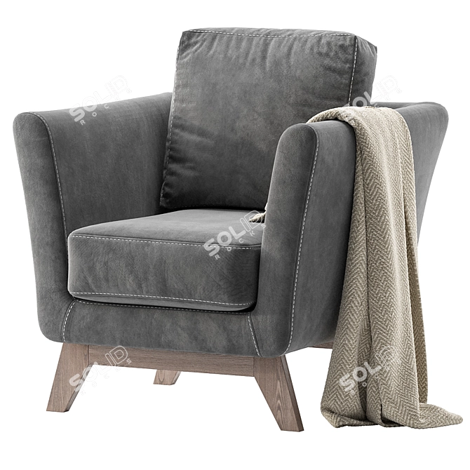 Dublin Dusty Blue Armchair: Stylish and Comfortable 3D model image 1