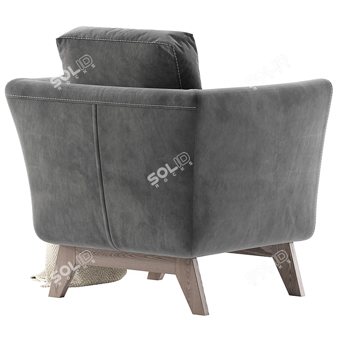 Dublin Dusty Blue Armchair: Stylish and Comfortable 3D model image 2