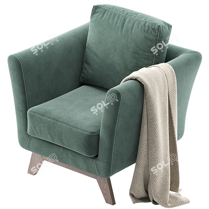 Dublin Dusty Blue Armchair: Stylish and Comfortable 3D model image 3