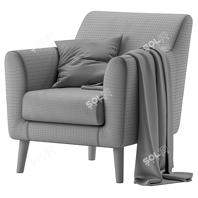 Odens Sherst Leather Armchair 3D model image 5