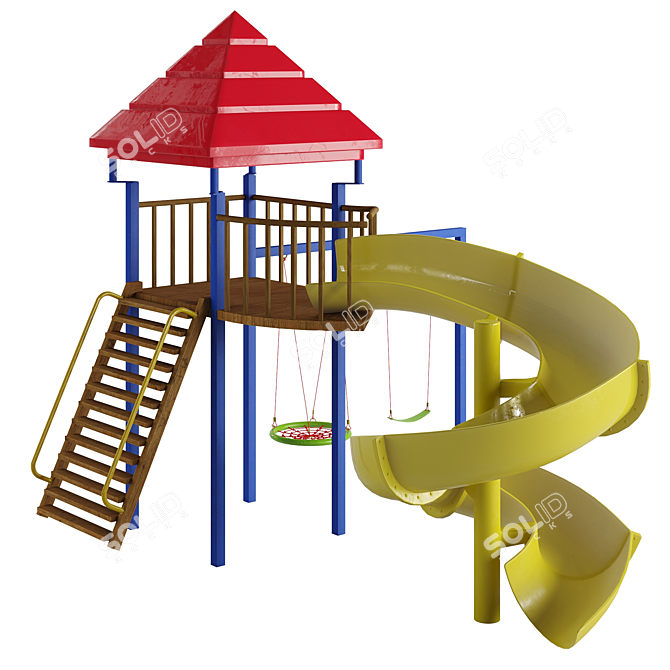 Playful Park Paradise: Children's Playground 3D model image 1