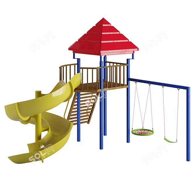 Playful Park Paradise: Children's Playground 3D model image 2