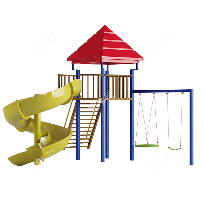 Playful Park Paradise: Children's Playground 3D model image 3