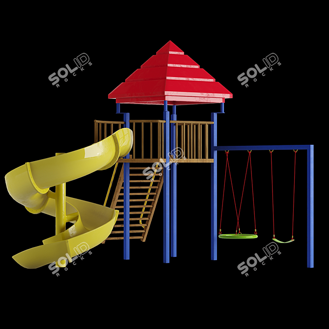 Playful Park Paradise: Children's Playground 3D model image 4