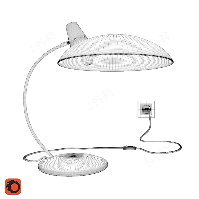Vintage-style Table Lamp: La Redoute Rosella 3D model image 3