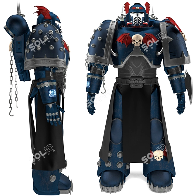 Night Lords Space Marine Figurine 3D model image 1