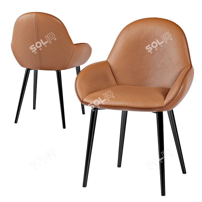 Remy Faux Leather Chair: Sleek and Polished Seating 3D model image 1