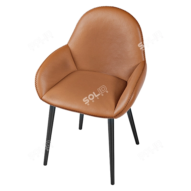 Remy Faux Leather Chair: Sleek and Polished Seating 3D model image 3