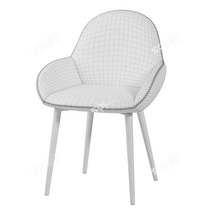 Remy Faux Leather Chair: Sleek and Polished Seating 3D model image 5