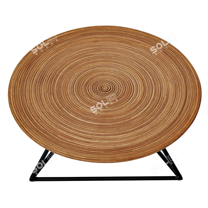 Modern Rattan Spiral Coffee Table 3D model image 4