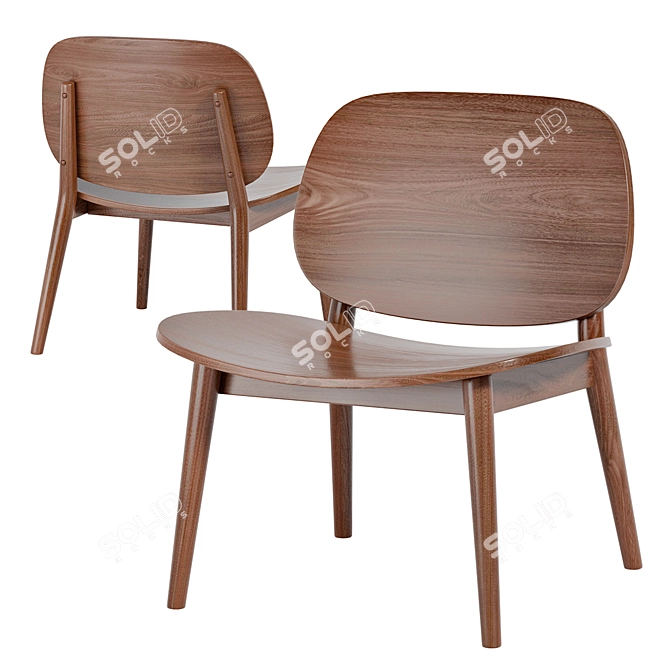 Modern Mid-Century Lounge Chair 3D model image 1