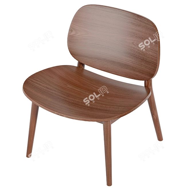 Modern Mid-Century Lounge Chair 3D model image 4