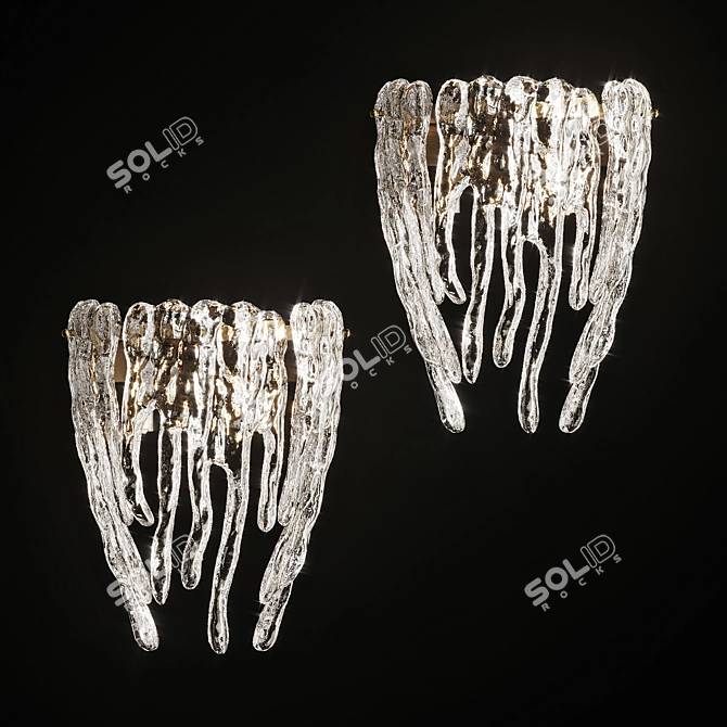 Frozen Elegance Glass Wall Lamp 3D model image 1