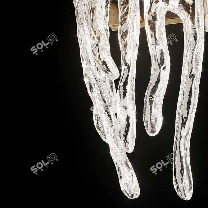 Frozen Elegance Glass Wall Lamp 3D model image 3