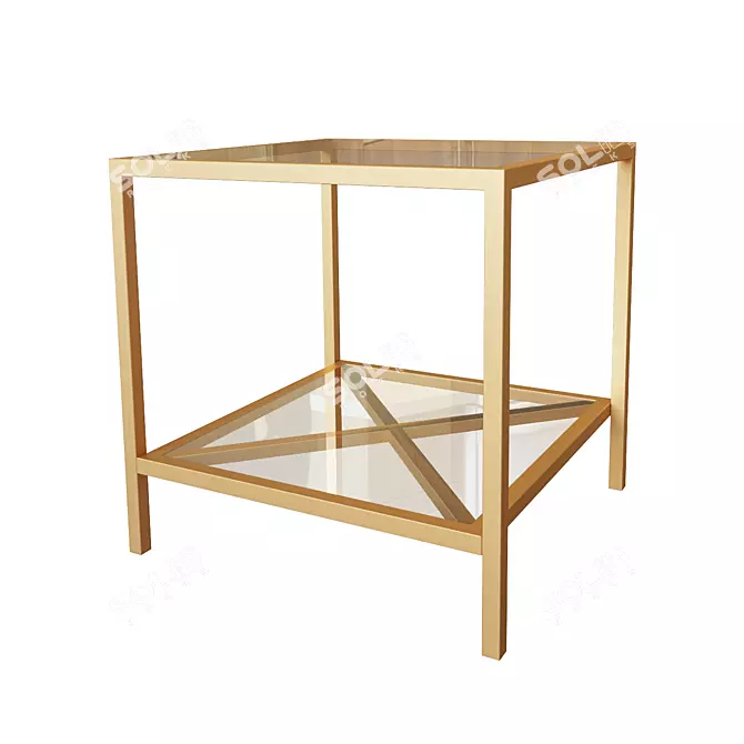 Classic American Low Shelf Table 3D model image 1