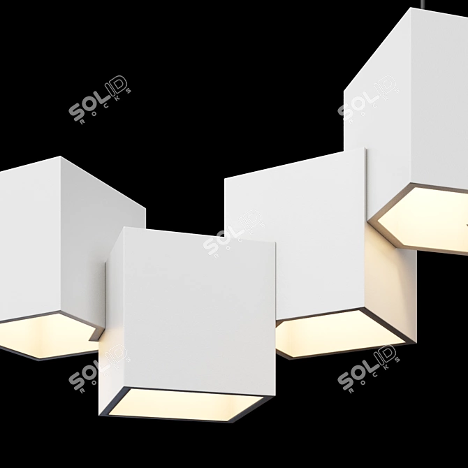 Dim Magic Cube 8-Head LED Pendant 3D model image 3