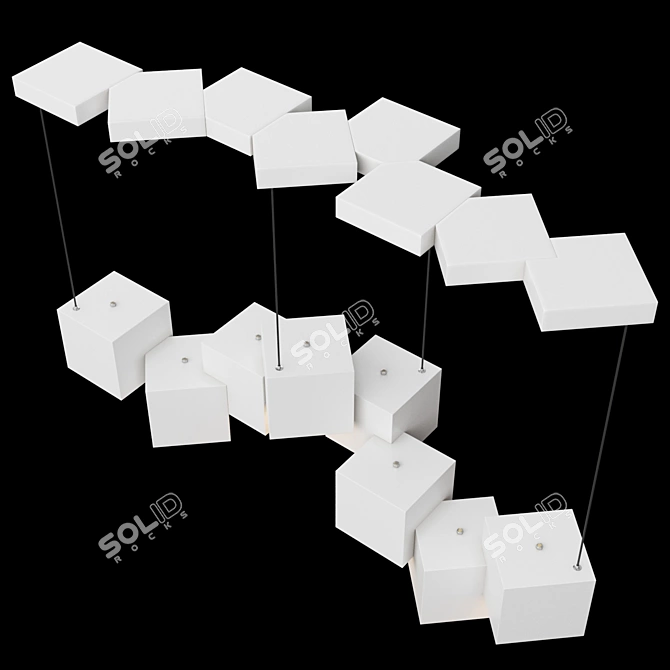 Dim Magic Cube 8-Head LED Pendant 3D model image 4