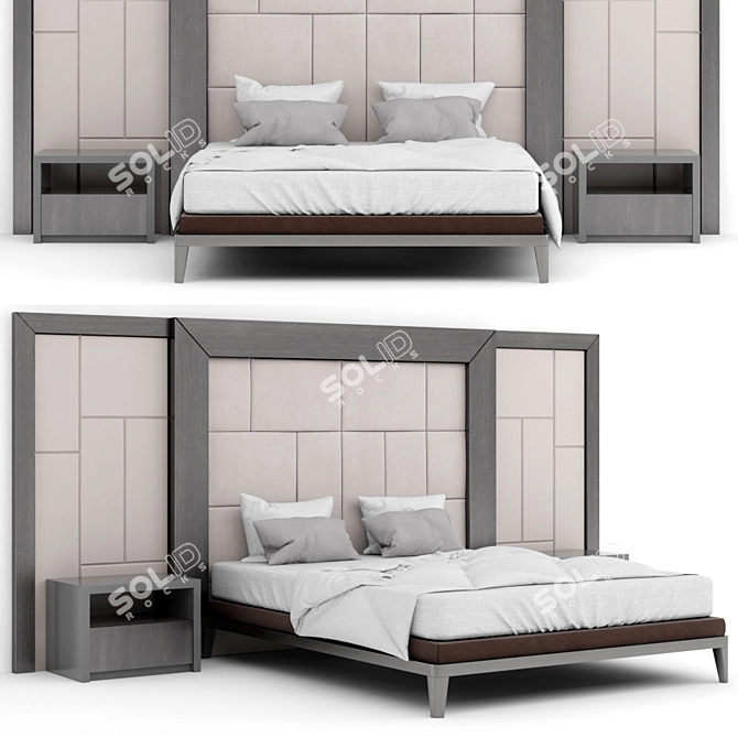 Spacious and Stylish Bed Set 3D model image 1