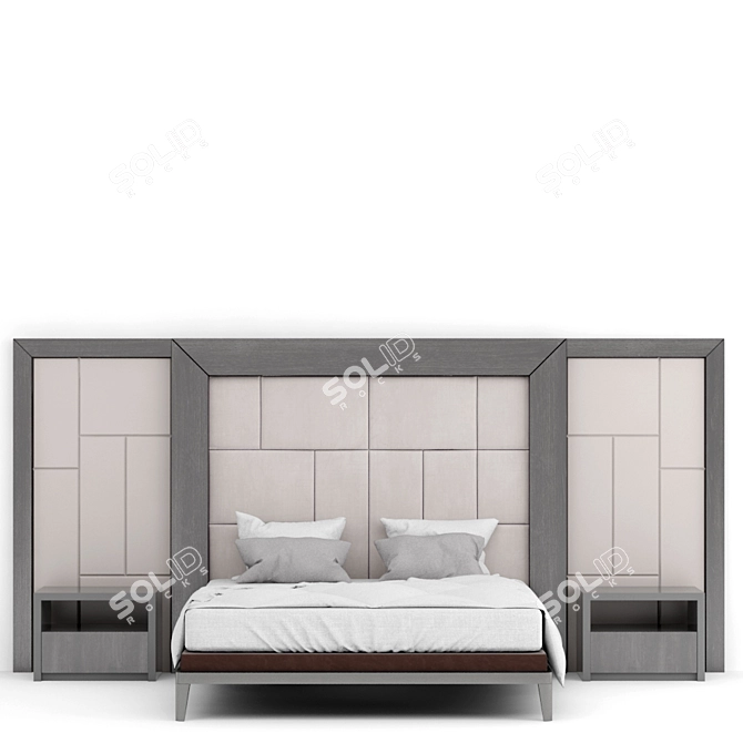 Spacious and Stylish Bed Set 3D model image 2