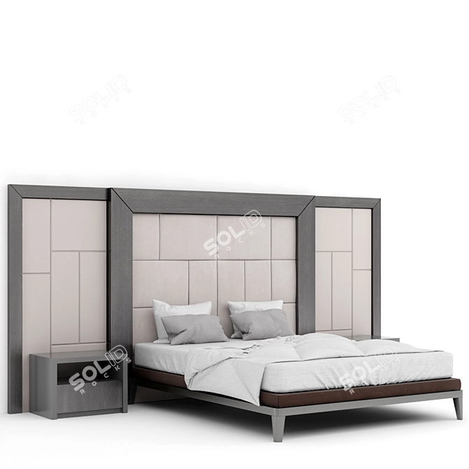 Spacious and Stylish Bed Set 3D model image 3