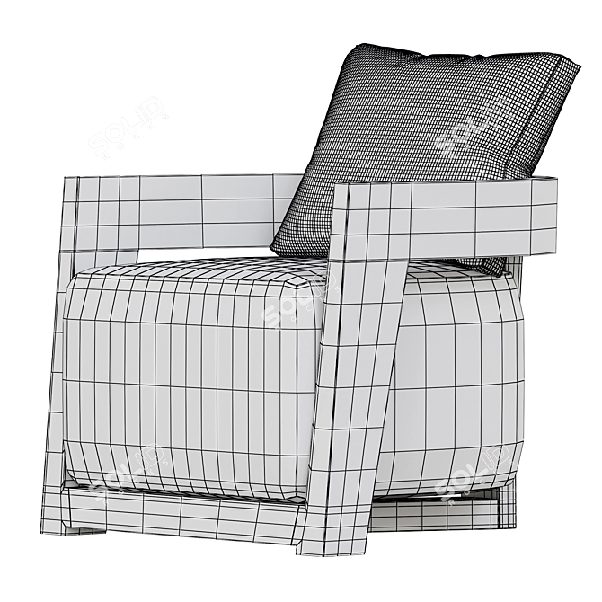CINDY Armchair in Jesse Grey 3D model image 5