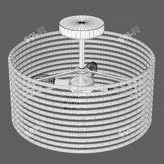 Modern 4-Light Ceiling Chandelier 3D model image 5