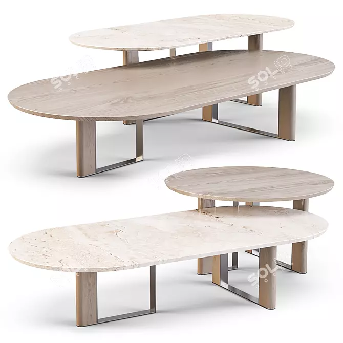 Plegat Coffee and Side Tables: Sleek Elegance for Every Space 3D model image 1