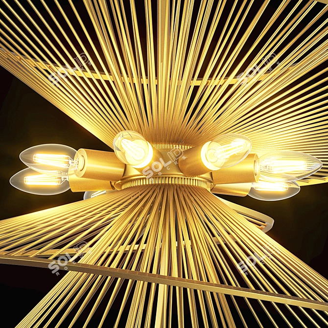 Modern Zeta Lightstar Ceiling Chandelier 3D model image 3