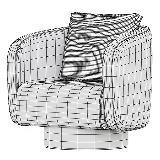 HER Armchair: Stylish Club's Elegant Masterpiece 3D model image 5