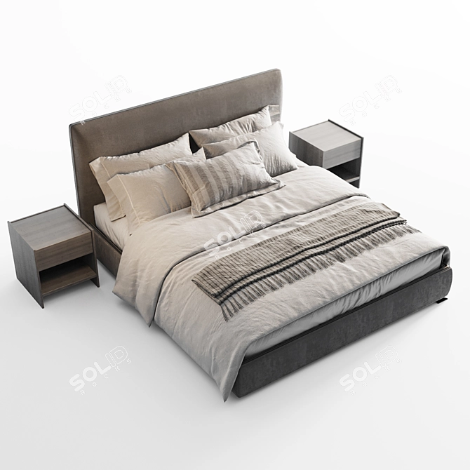 Sleek and Stylish Molteni Ribbon Bed 3D model image 3
