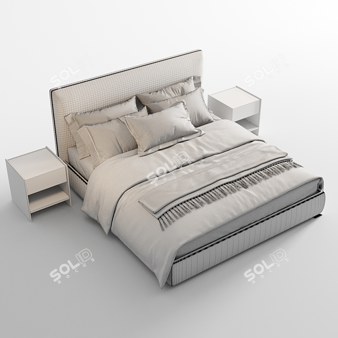 Sleek and Stylish Molteni Ribbon Bed 3D model image 5