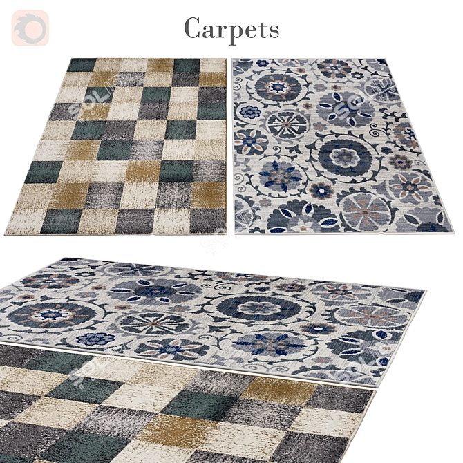 Luxury Rug 262: Polys 3,888 & Vets 4,004 3D model image 1