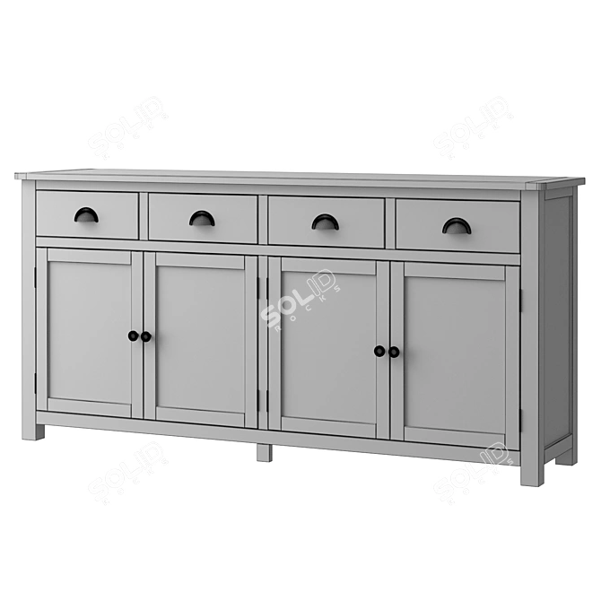 Jules Verne 4-Drawer 4-Door Chest 3D model image 2