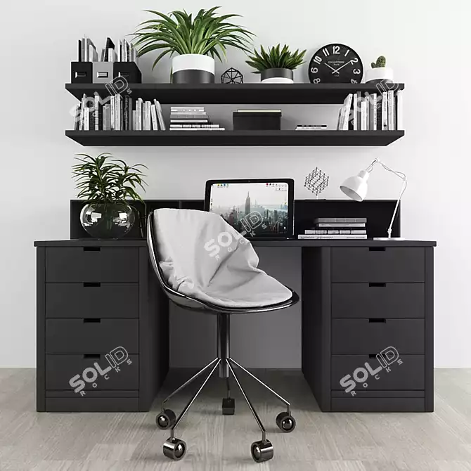 Sleek Office Essentials Set 3D model image 1