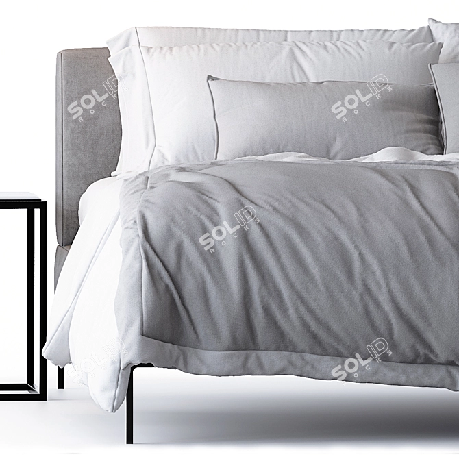 Elegant Charles Bed by B&B 3D model image 3