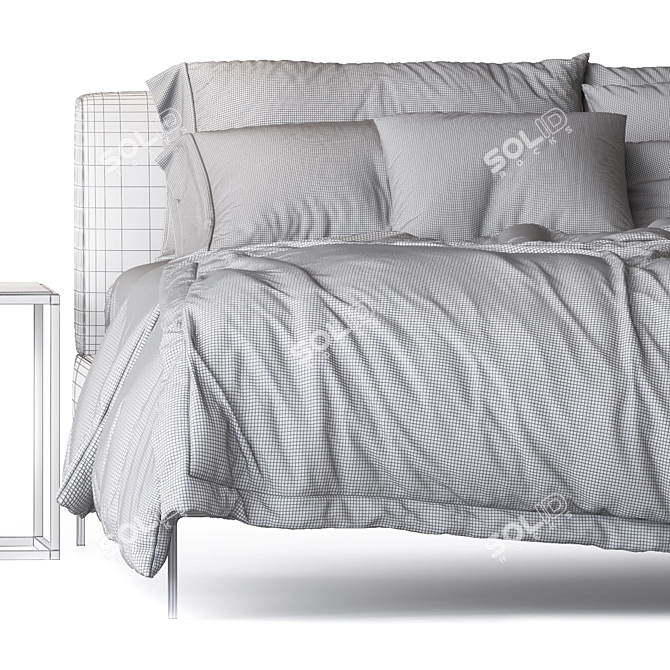 Elegant Charles Bed by B&B 3D model image 4