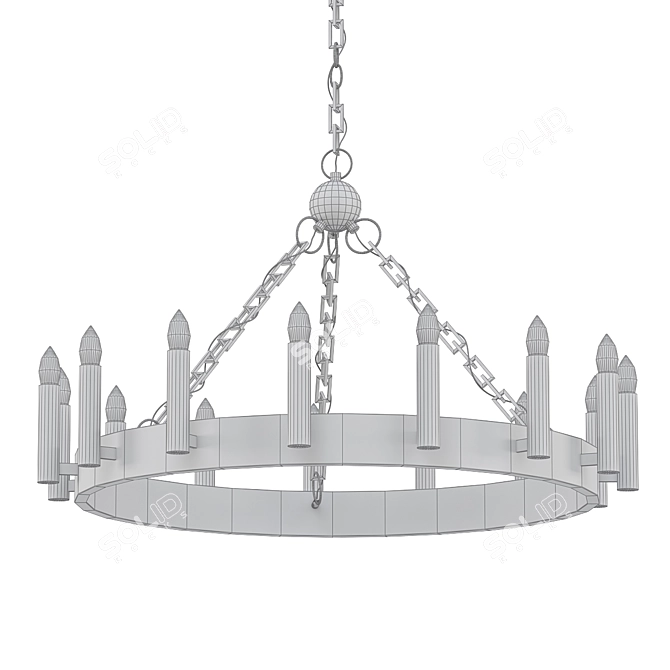 Elegant Castle Chandelier 3D model image 2