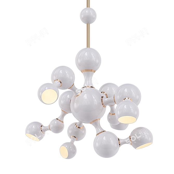 Elegant Atomic Suspension Light 3D model image 1