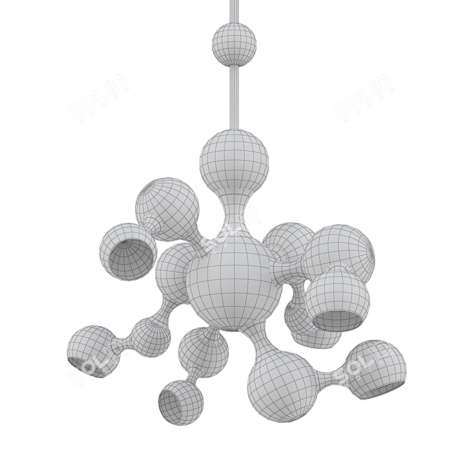 Elegant Atomic Suspension Light 3D model image 2